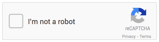 reCAPTCHA confirmation that you are not a robot