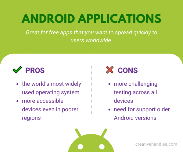 Advantages and disadvantages of Android app development