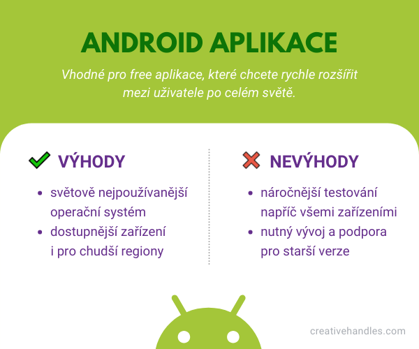 Výhody a nevýhody vývoje Android aplikací