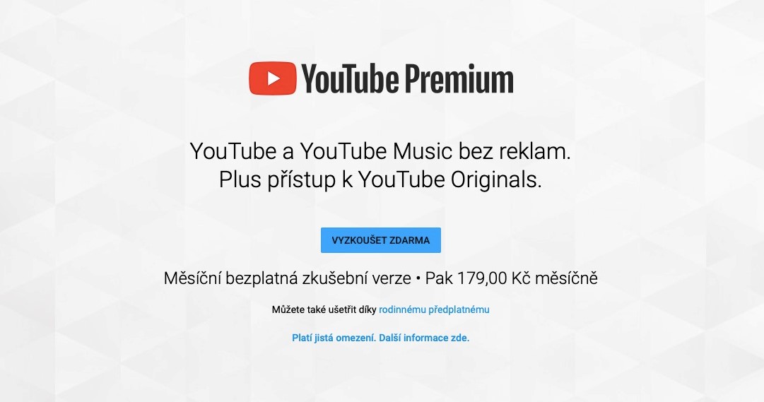 Příklad monetizace aplikace strategií Freemium – YouTube